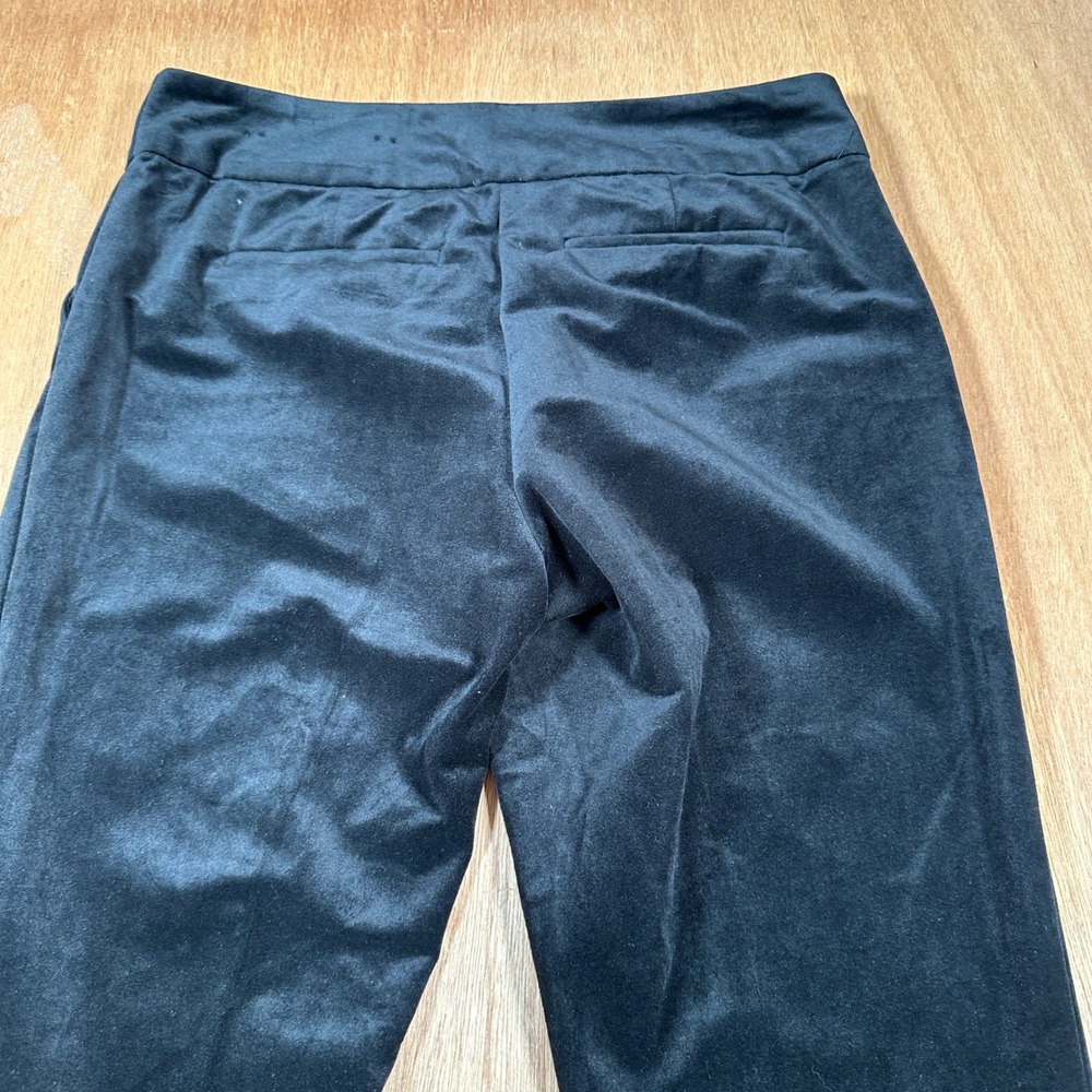 Liz Claiborne Career Pants Women 14 Black Faux Suede Straight Leg Trousers - Picture 5 of 14